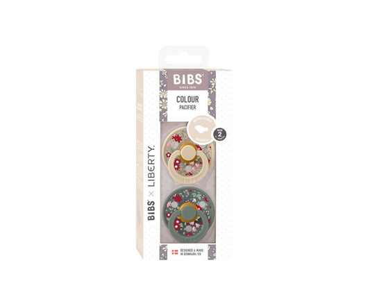 2 Sucettes BIBS Color Symmetric Liberty Camomille Lawn Vainilla/Pine Bibs Liberty