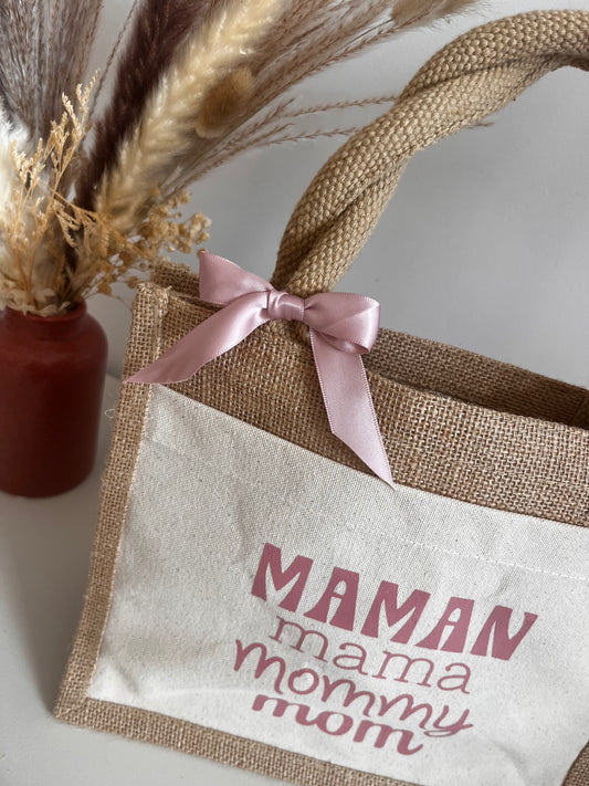 Sac a main en jute MAMAN