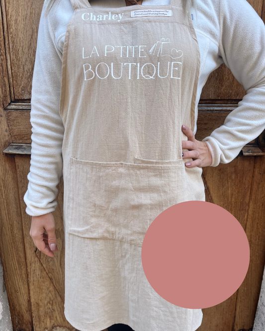 Tablier rose poudré