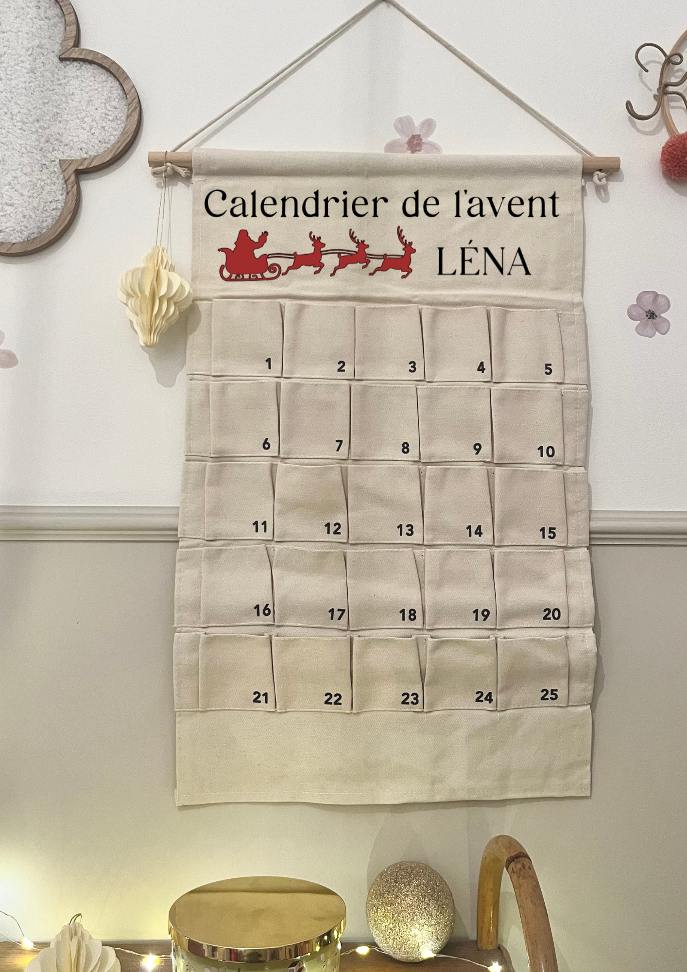 Calendrier de l'avent numéros noir