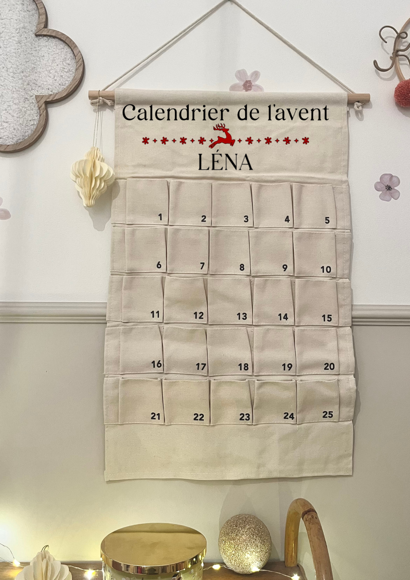 Calendrier de l'avent numéros noir