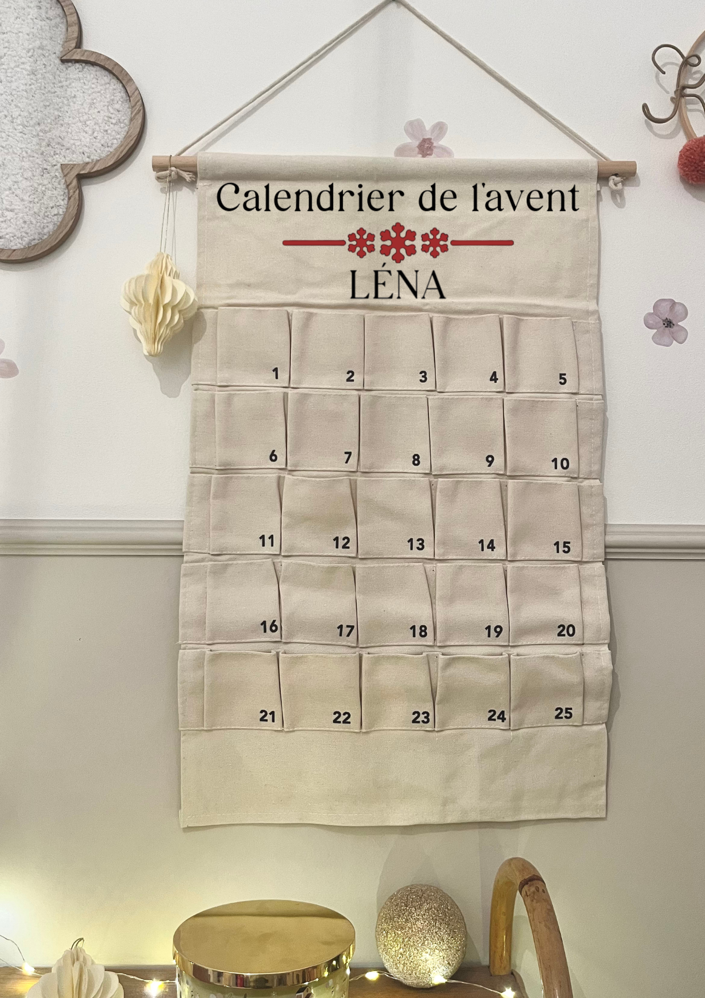 Calendrier de l'avent numéros noir