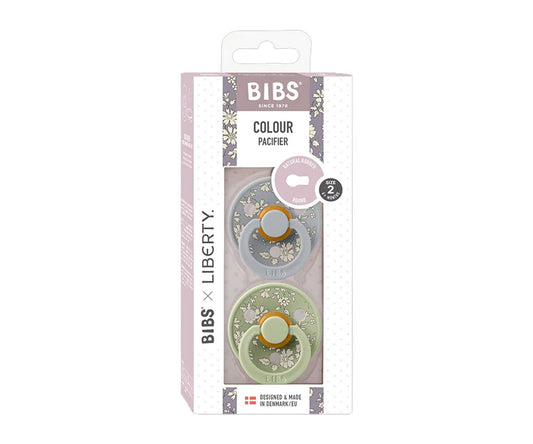 2 Sucettes BIBS Colour Round Liberty Cape Sage Mix Bibs Liberty