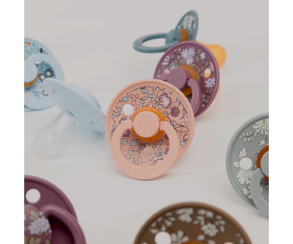 2 Sucettes BIBS Colour Round Liberty Capel Blush Mix 0-6 M Bibs Liberty