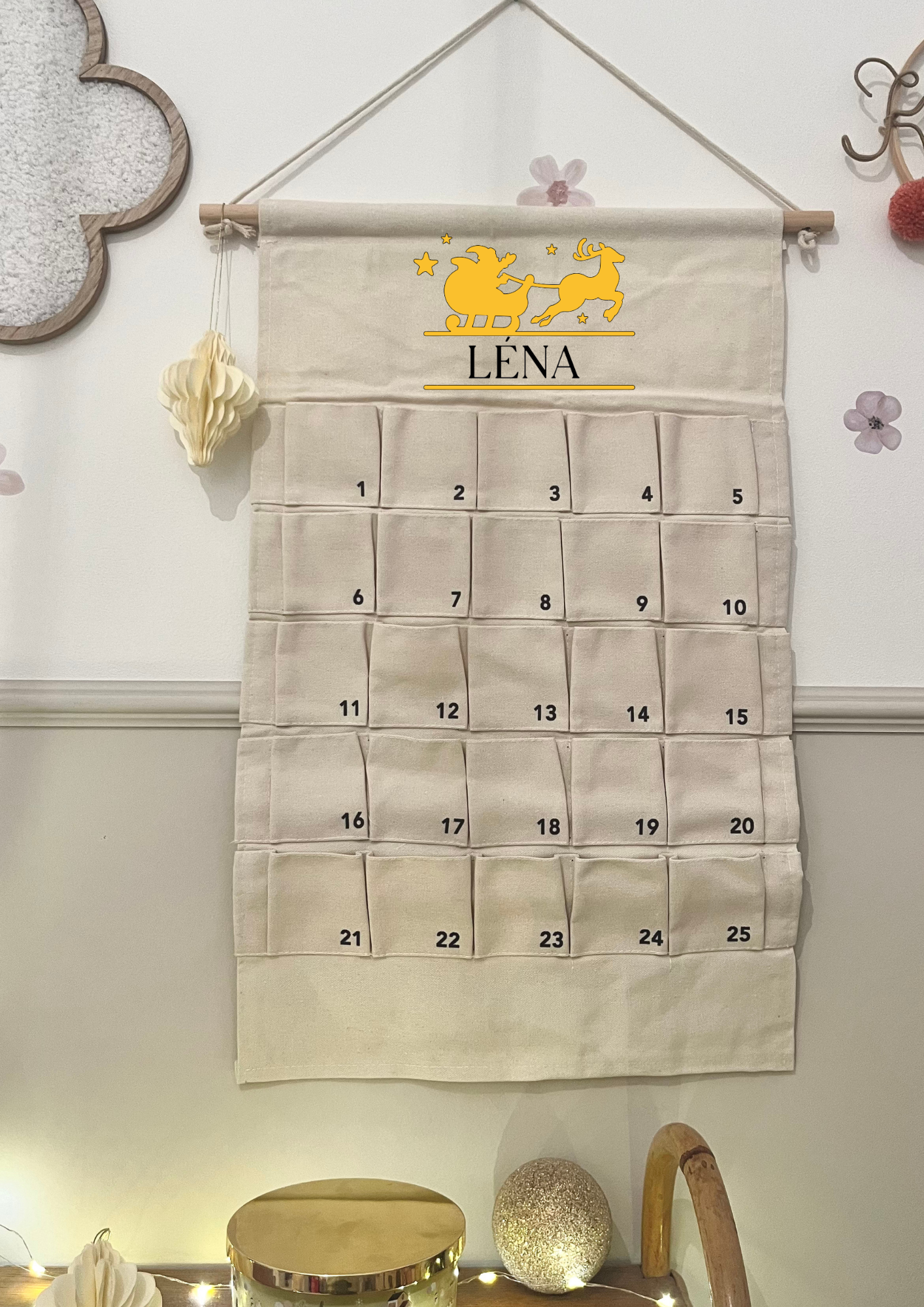 Calendrier de l'avent numéros noir