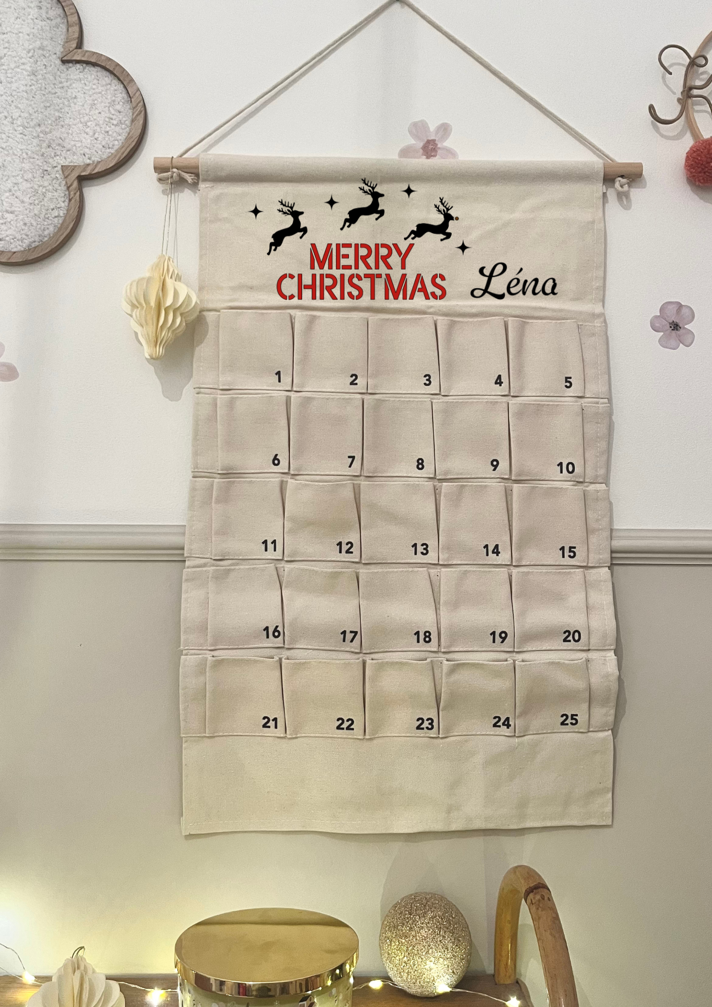 Calendrier de l'avent numéros noir