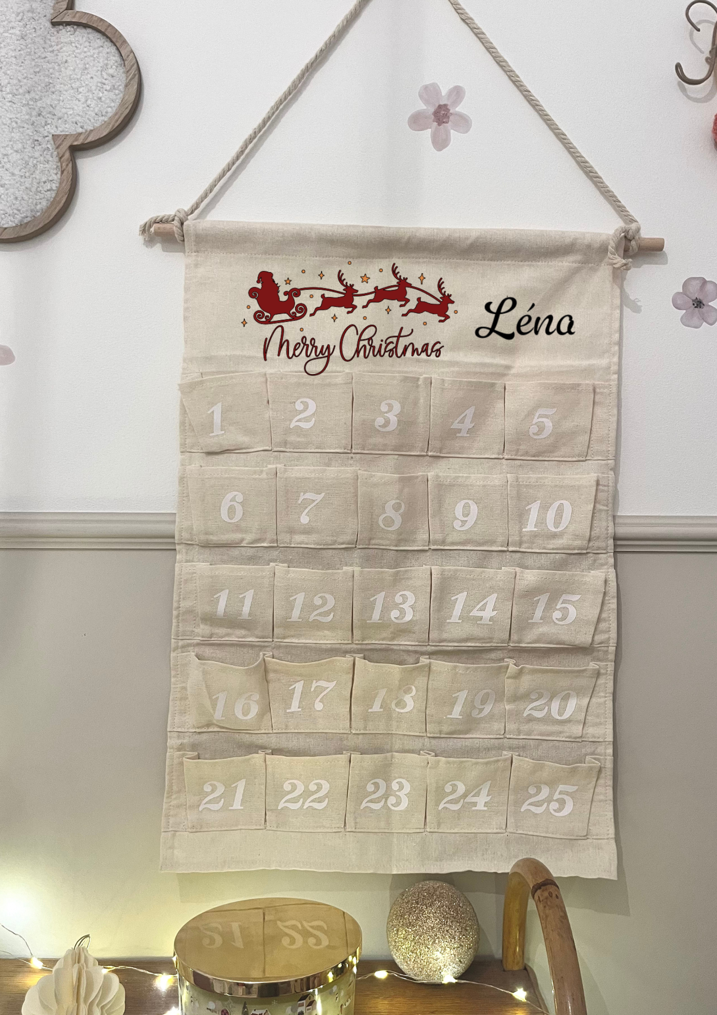 Calendrier de l'avent numéros blanc