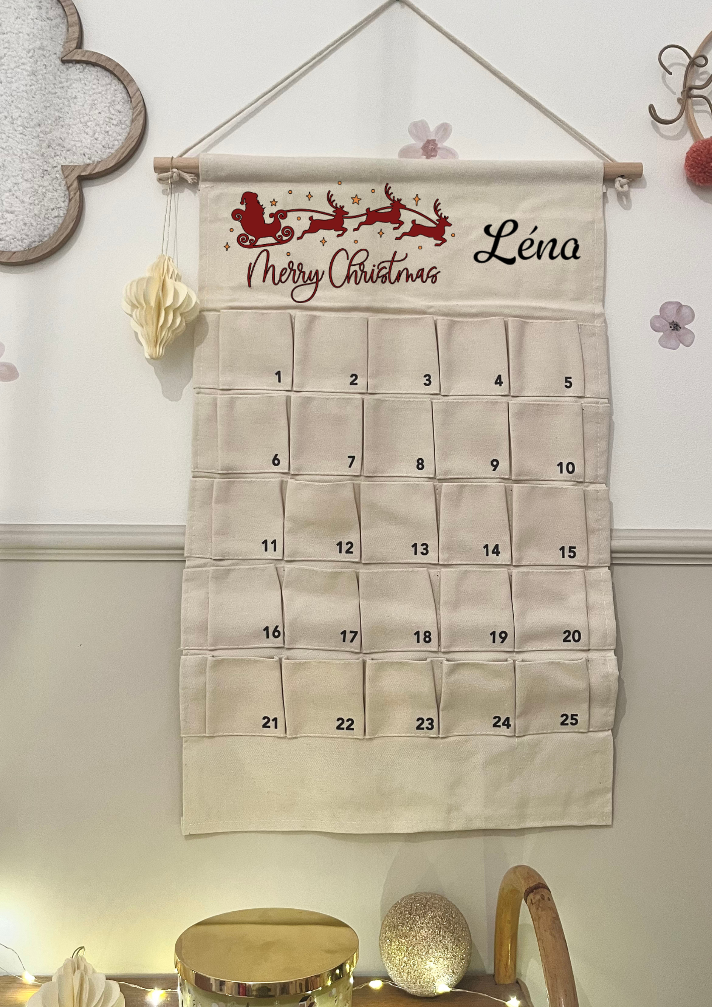 Calendrier de l'avent numéros noir