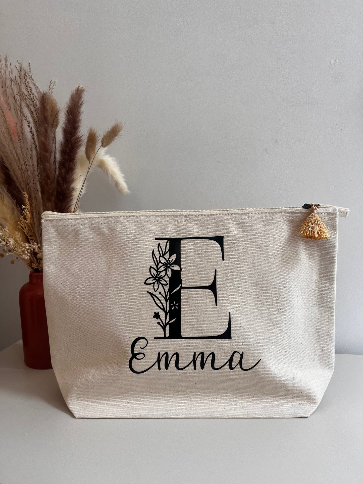 Pochette personnalisable LETTRE FLEURI & PRÉNOM