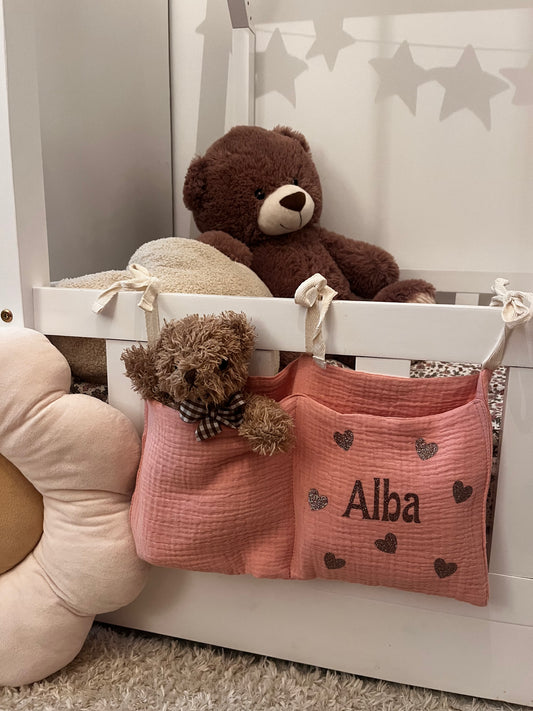 Portre doudou en gaze de coton Rose