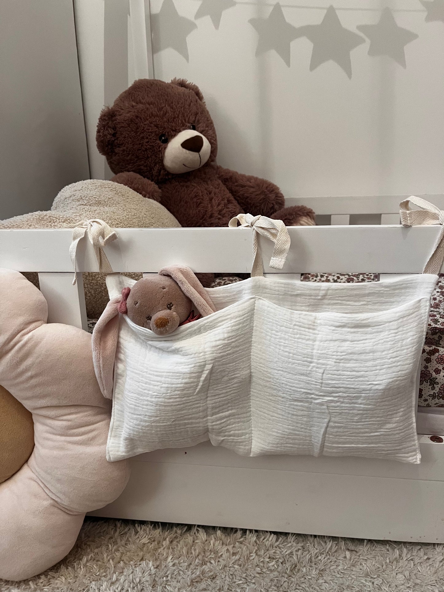 Porte doudou en gaze de coton blanc