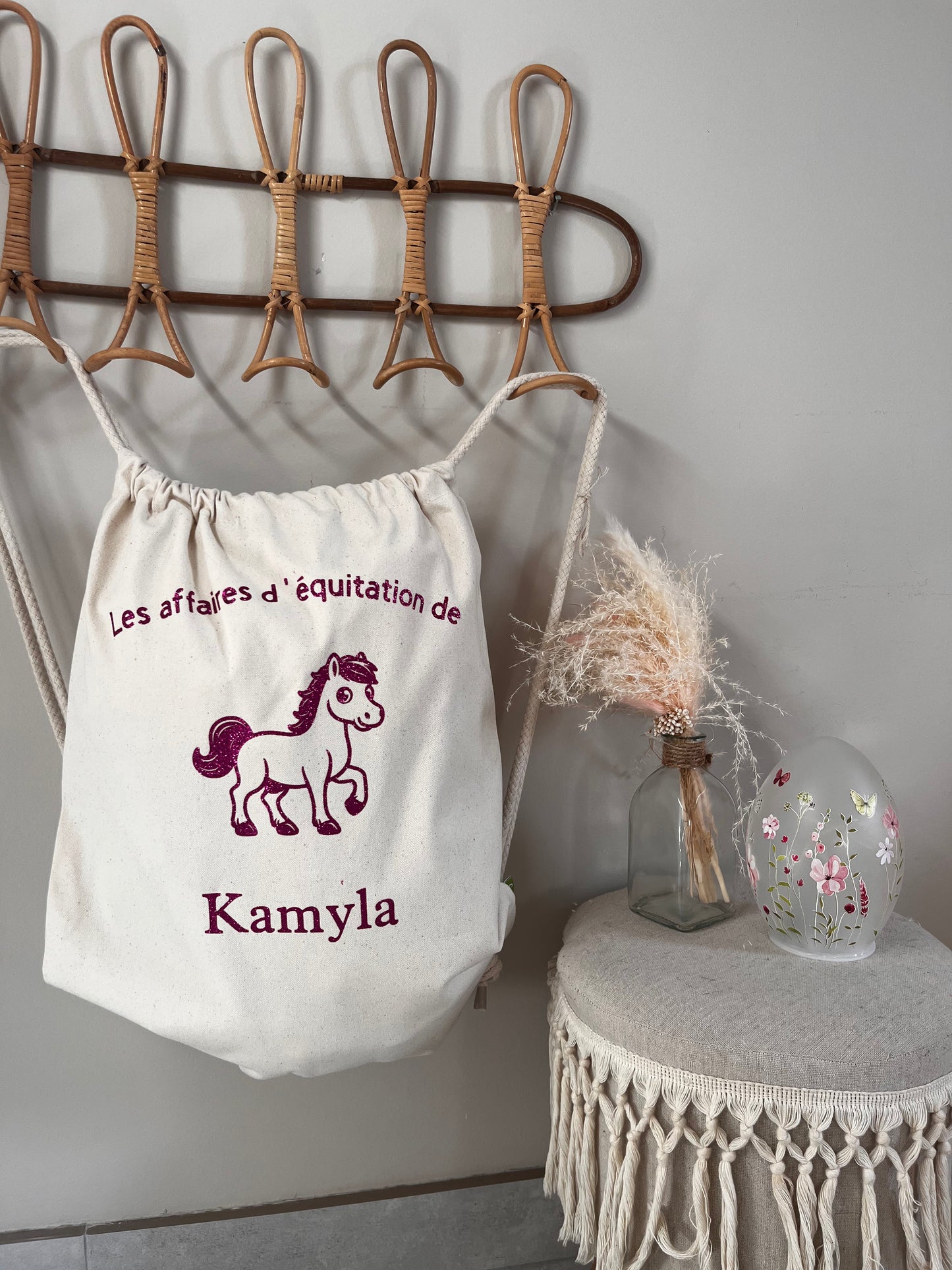 Sac pochon "Les affaires de sport de" naturel