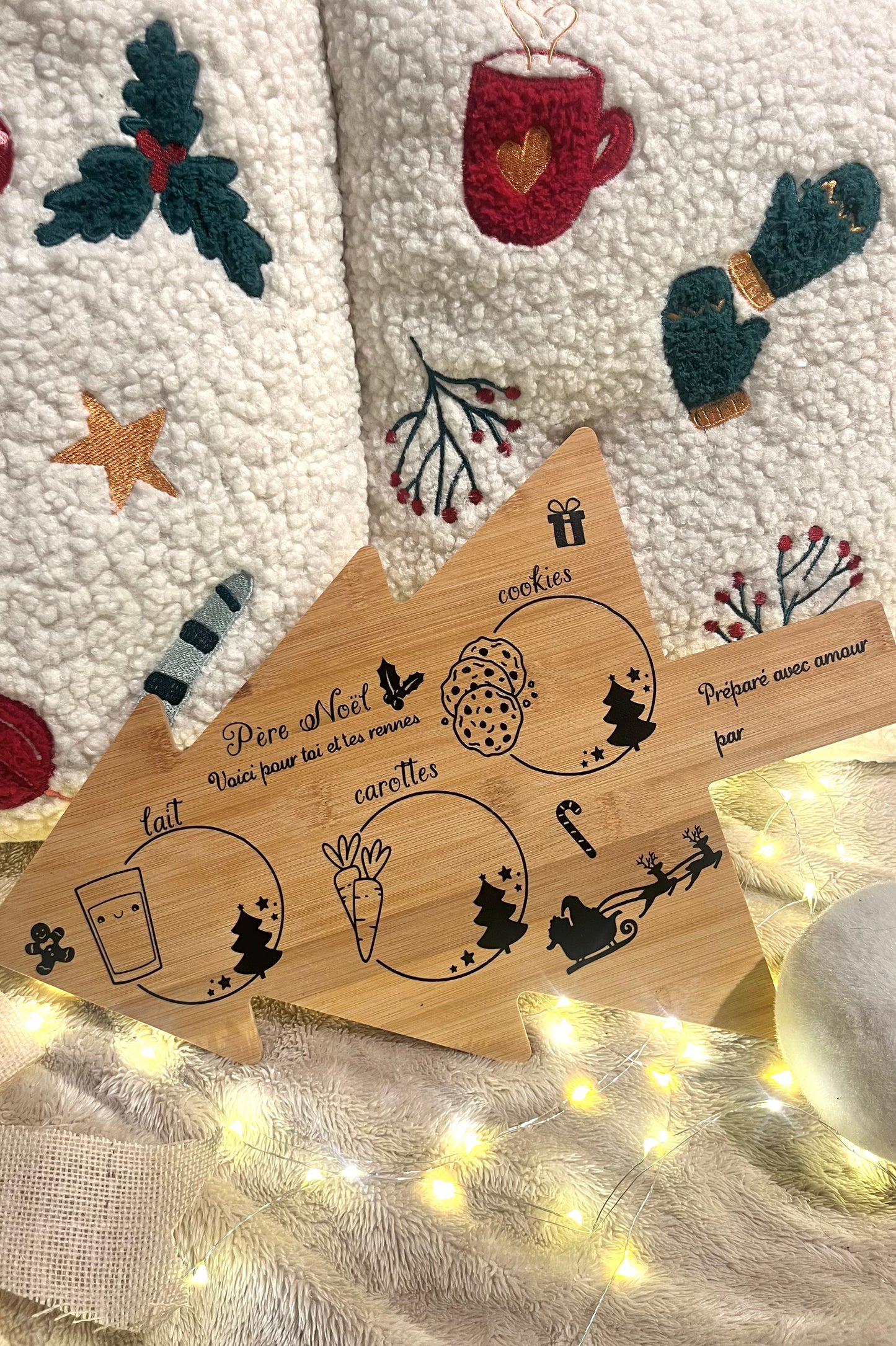 Planche pour le père noël sapin