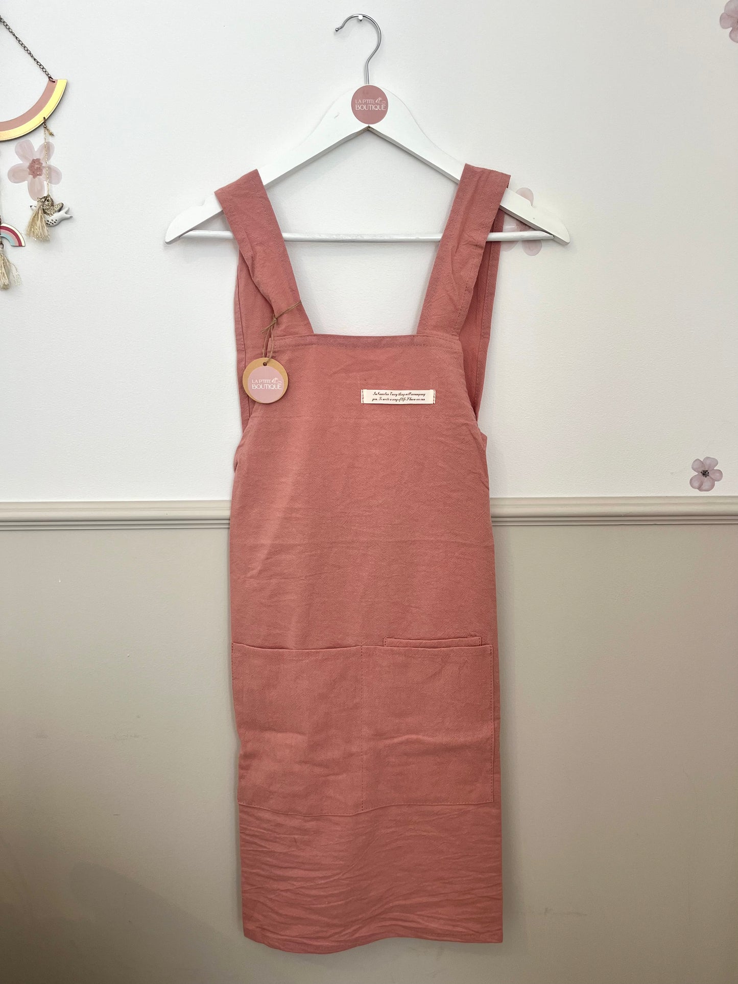 Tablier rose poudré