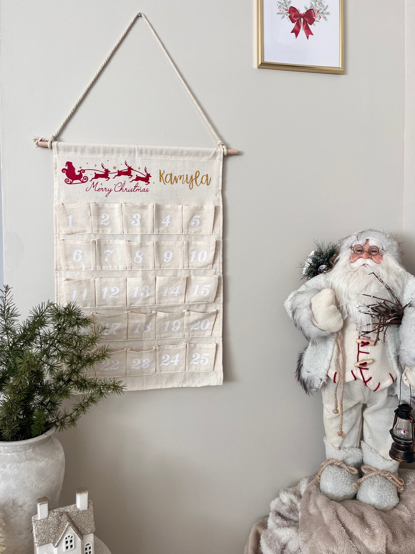 Calendrier de l'avent numéros blanc